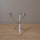Aluminum candle holder tripod chrome vintage 70s candelabra candlestick Scandinavian design