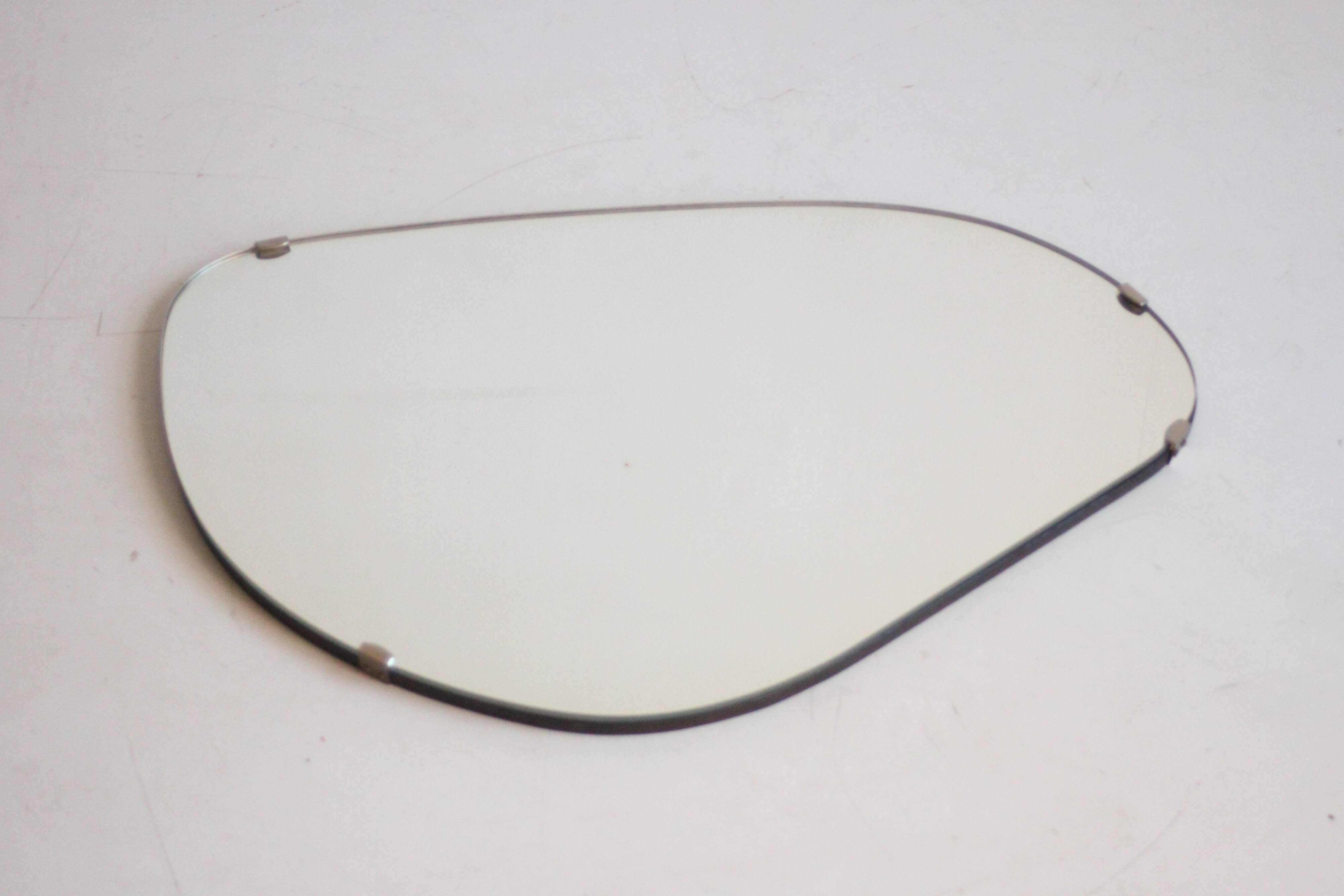 Vintage organic mirror, kidney shaped, Belgium 1950s
