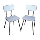 Pair of chrome chairs in formica Plastilux