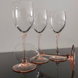 4 verres à vin blanc Luminarc pied rose