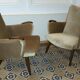 Pairs of armcchairs Danish 50/60s Arno Votteler knoll