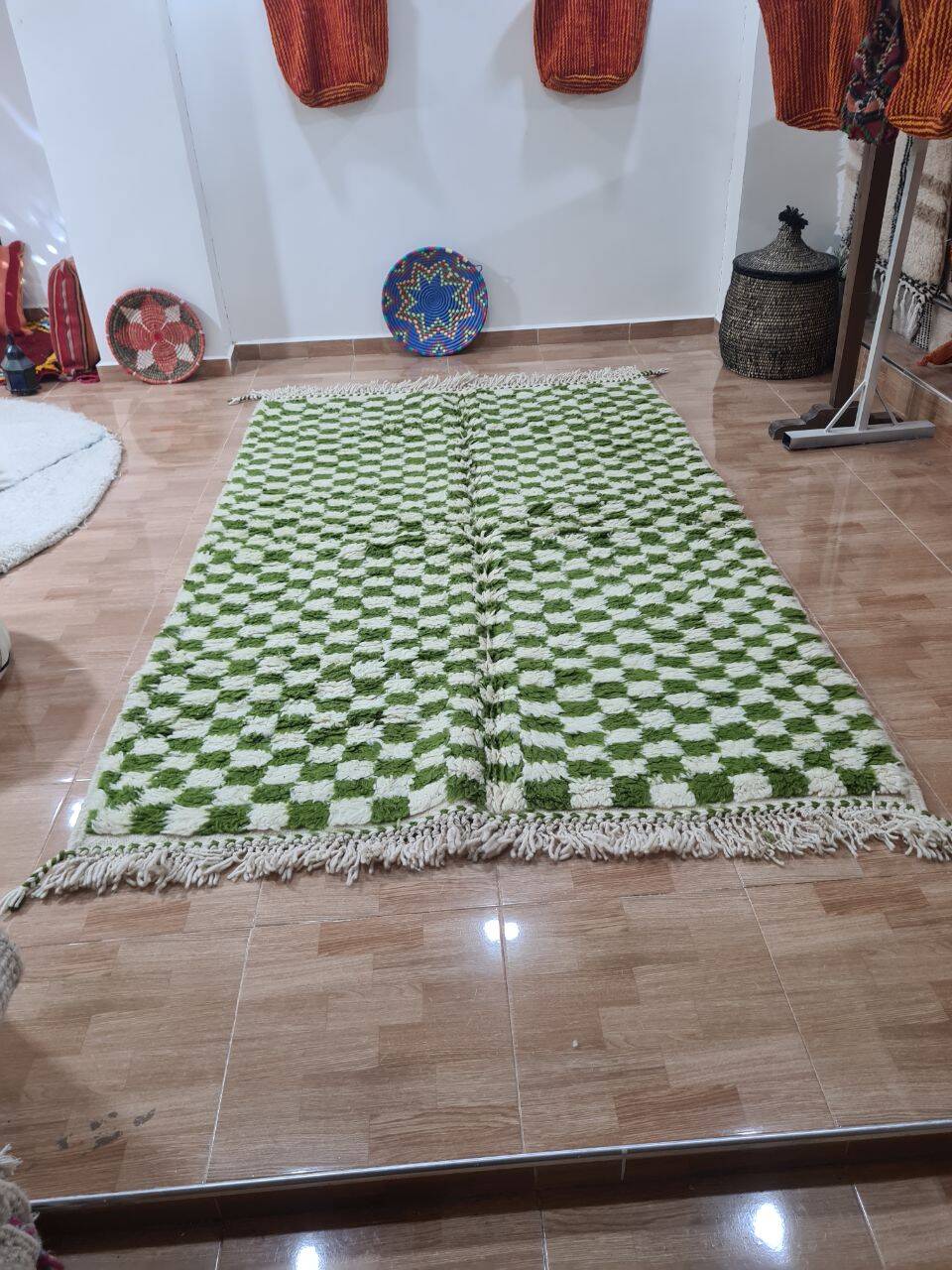 Handmade wool Berber rug 250x150 cm