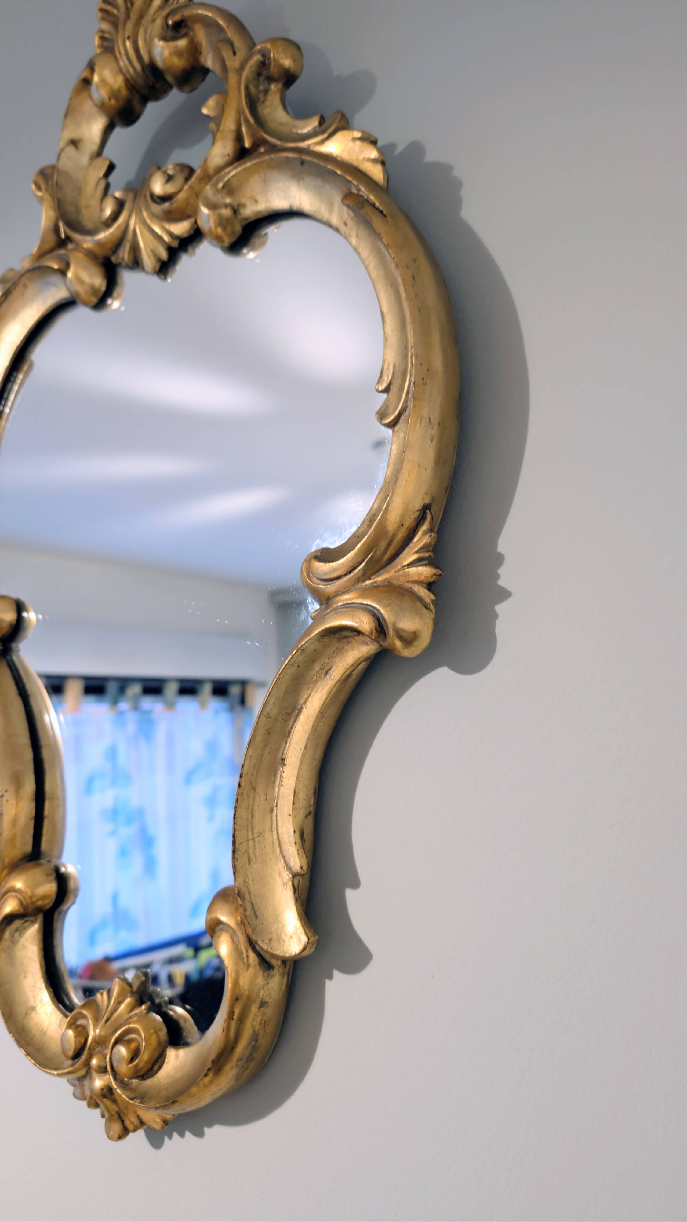 Antique gold baroque mirror 60 x 48cm