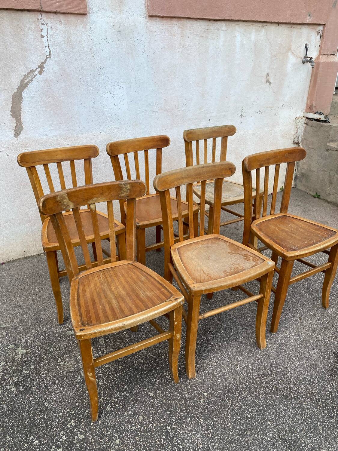 Set of 6 raw bistro chairs