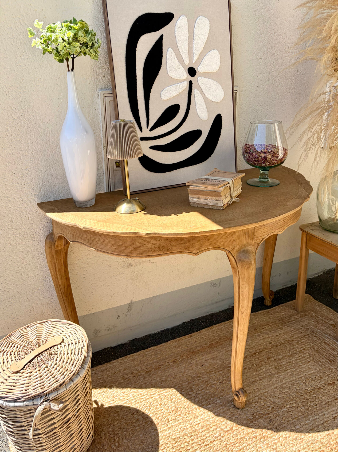 Golden oak console