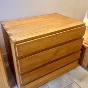 Wooden drawer chest in the style of Maison Regain, 1980s.