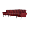 Vintage curved sofa teak 1950s