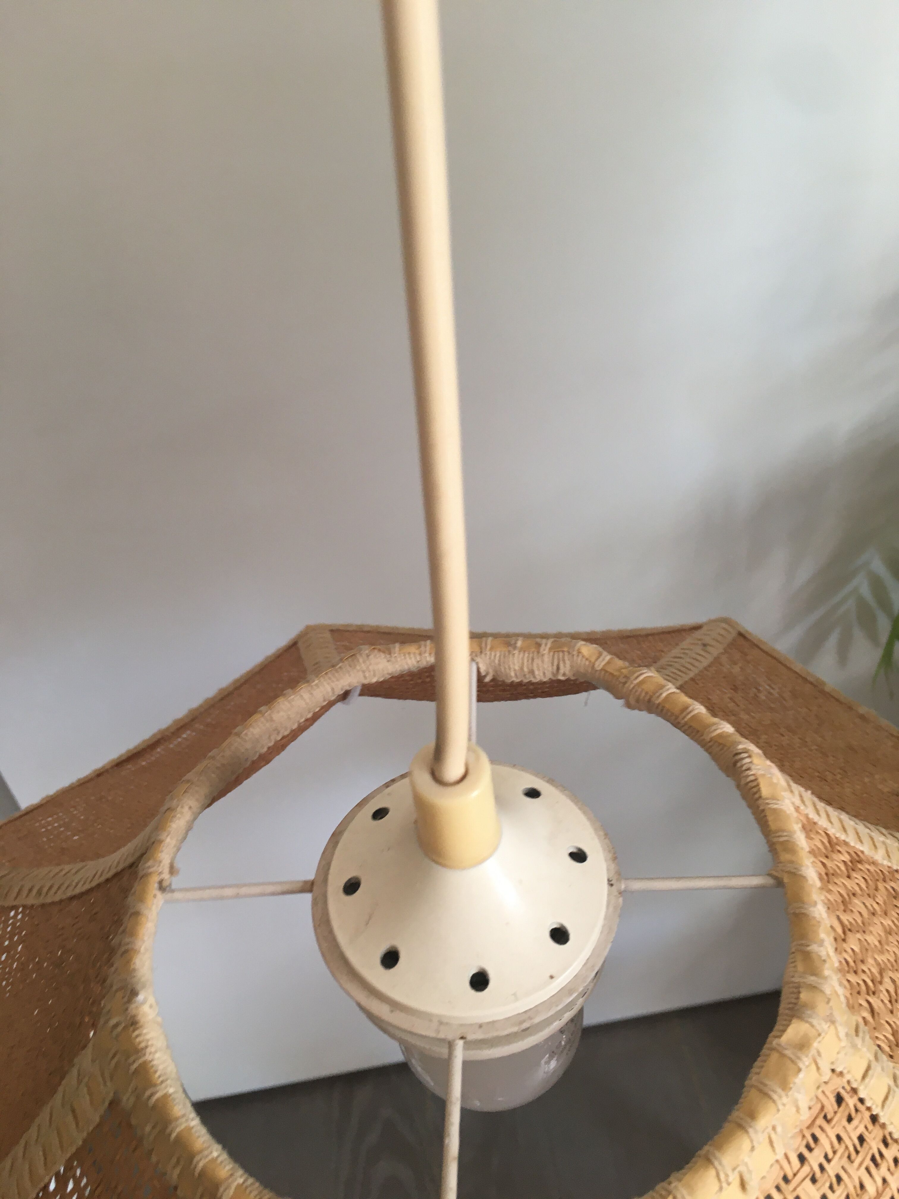 Vintage rattan flower suspension