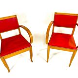 Pair of 50s Red Bridge Armchairs