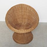 Set of three wicker rattan chairs, 1960s
