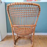 Rattan armchair by Tito Agnoli