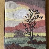 70's Tapestry Landscape Tree Silhouette
