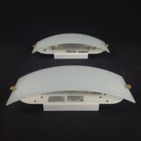 Postmodern glass and metal wall lights, set of 2