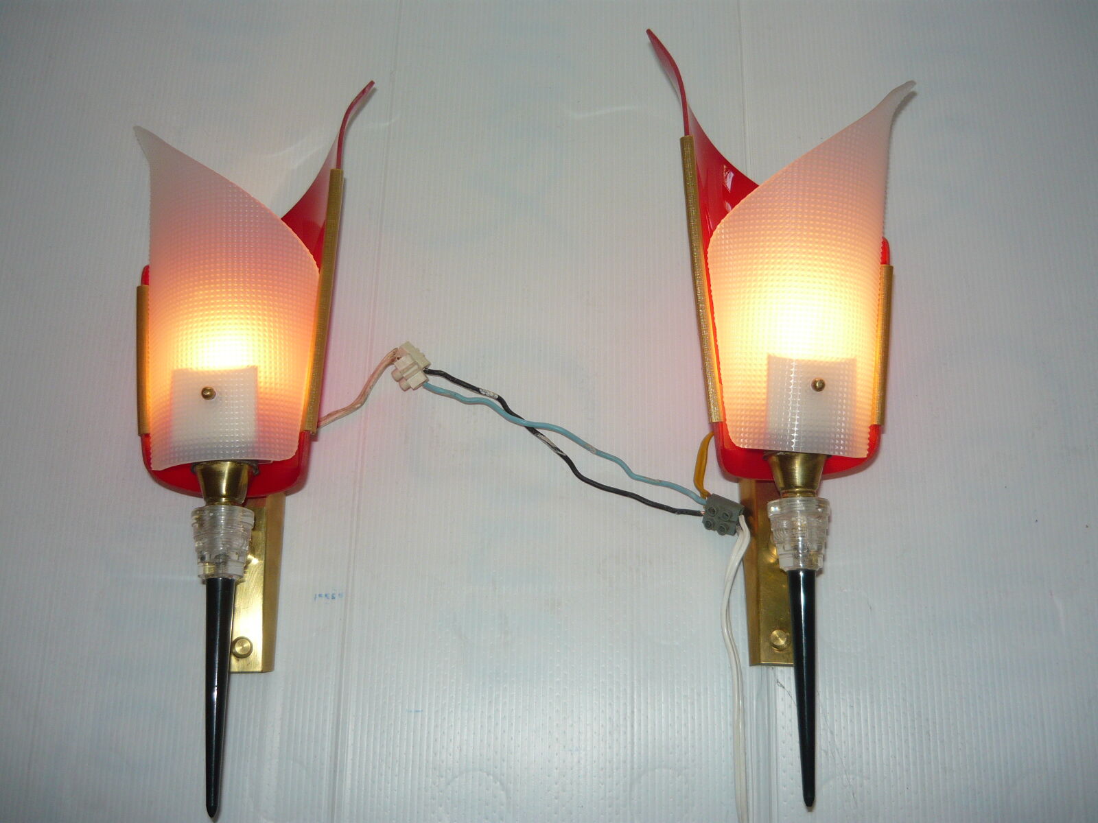Pair of rockabilly wall lamps 50/60