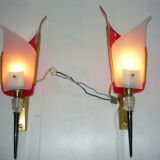 Pair of rockabilly wall lamps 50/60