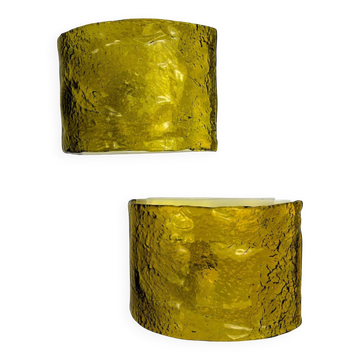 Pair of Carlo Nason for Mazzega Murano glass wall sconces, Italy circa 1970s