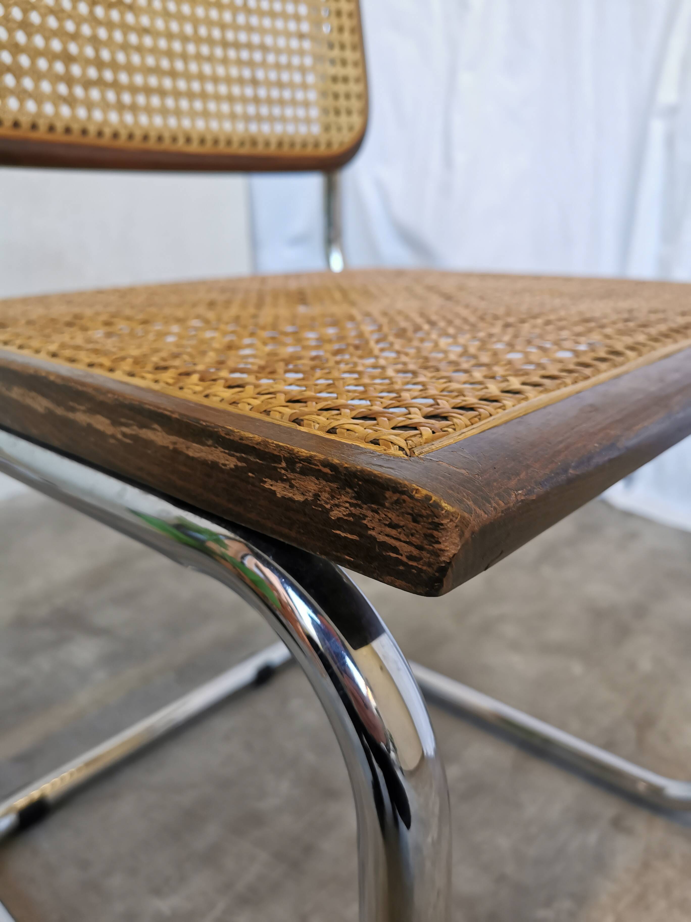 Vintage Cesca Cane Chair: 1970s Italian Mid-Century Modern Dining Office Ch