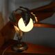 lampe fleur laiton et opaline