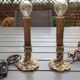 Pair of bronze bedside lamp, 19th