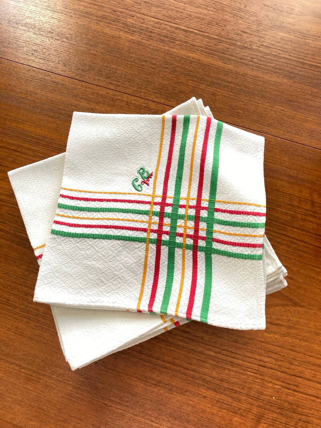 Vintage monogrammed Basque napkins