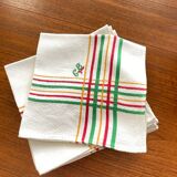 Serviettes basques vintage avec monogramme