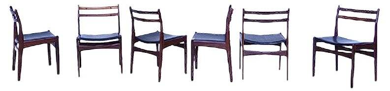 Chaises de salle à manger modernes danoises modèle Eva en teck de Frem Røjle, ensemble de 6.