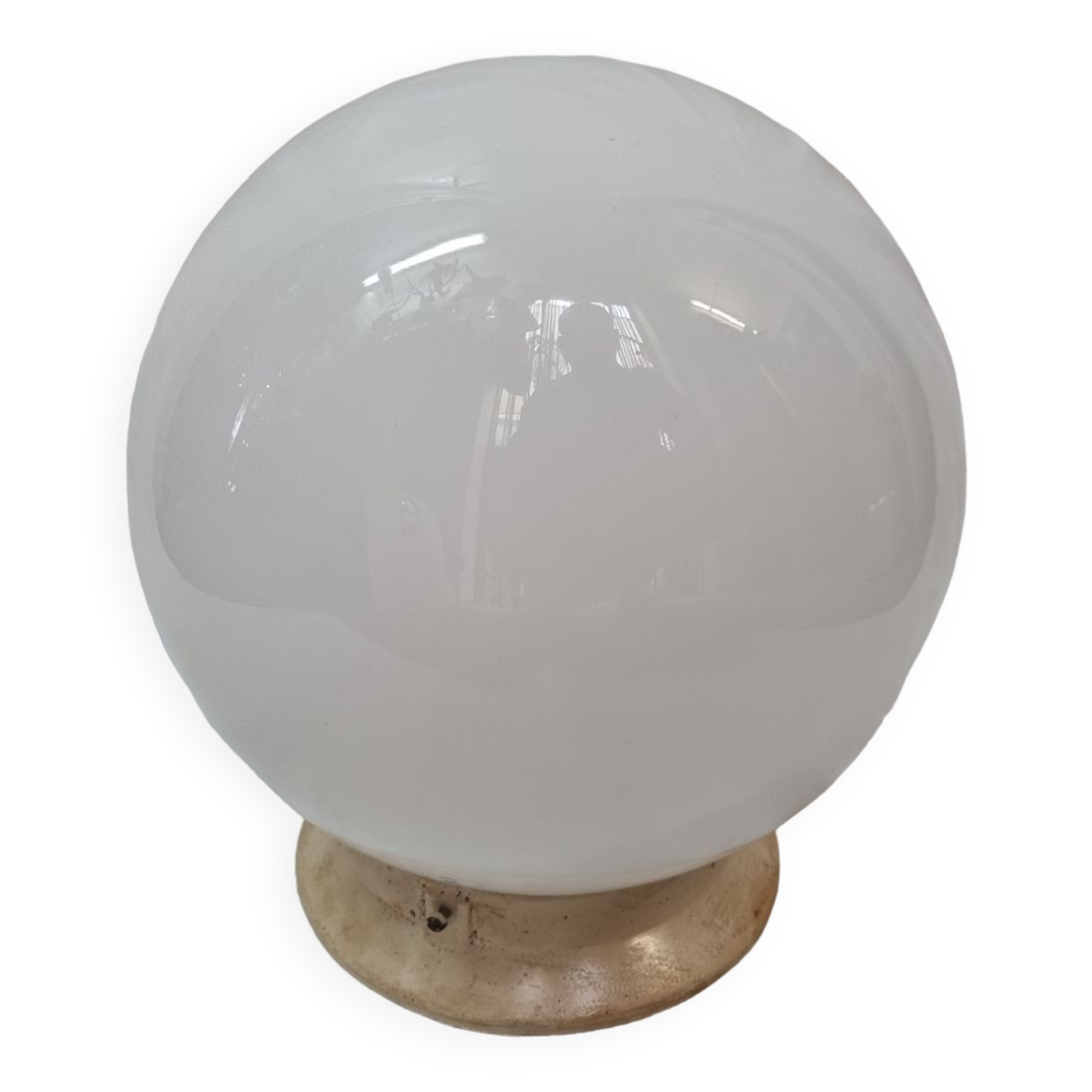Art deco opaline globe ceiling light