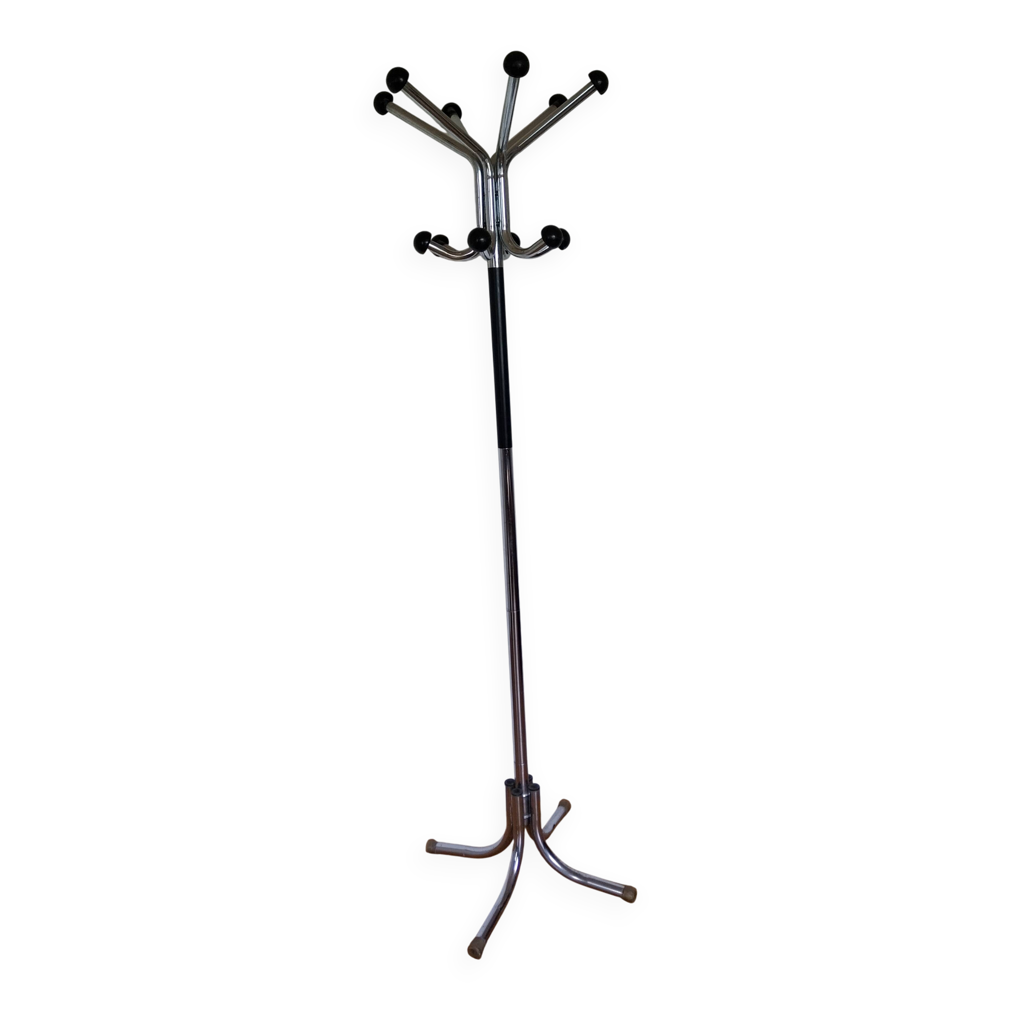 Chrome parrot coat rack with 12 hooks