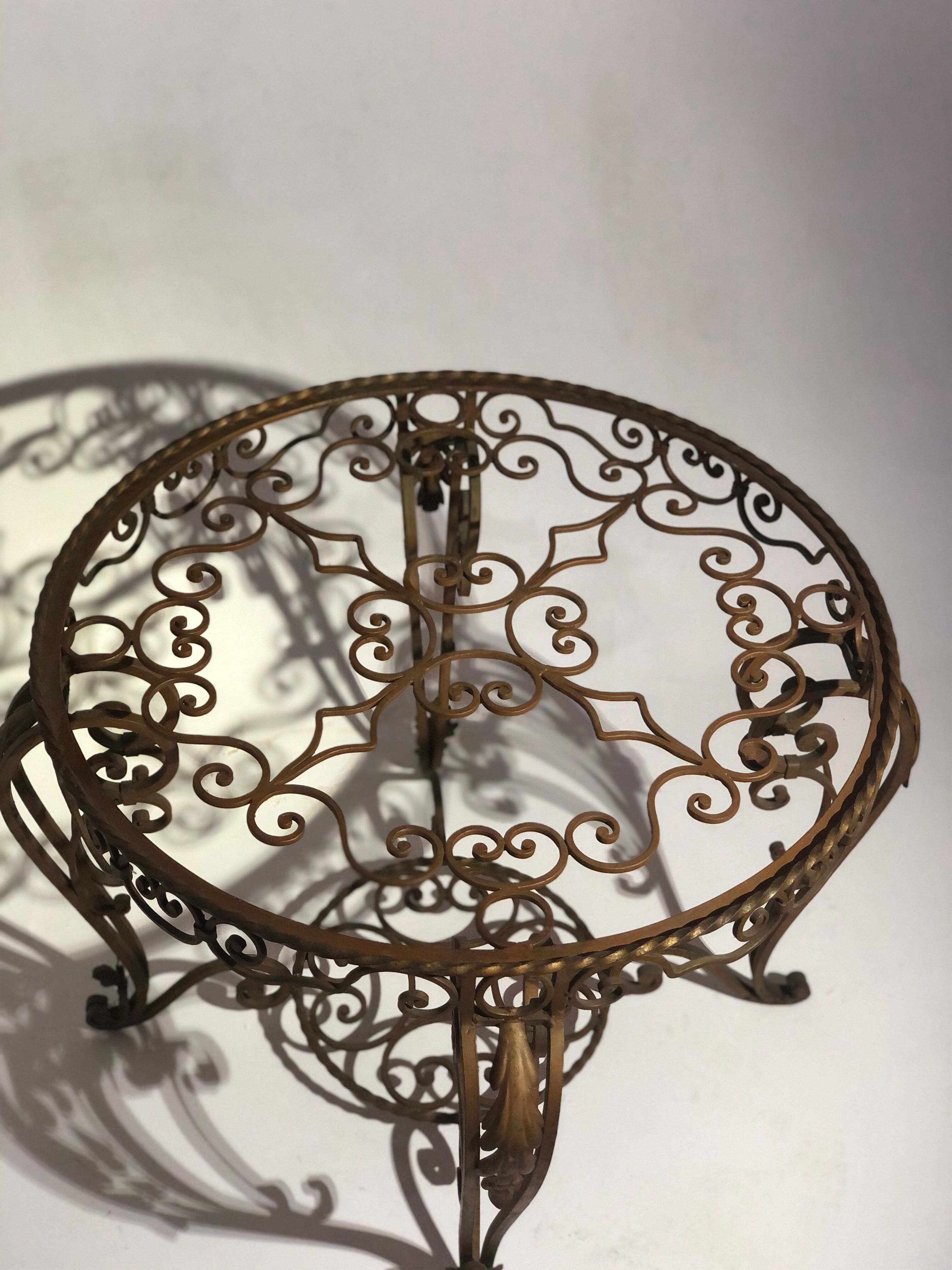 Vintage wrought iron coffee table -1940