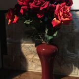 Red ceramic vase
