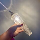 Vintage molded glass tulip pendant light