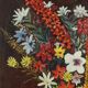 Flowers with Hat Still Life Painting Signed 60x50cm