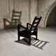 Black Lacquered Oak Modernist Armchair, 1960