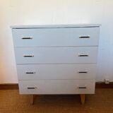 Vintage white chest of drawers with compass feet