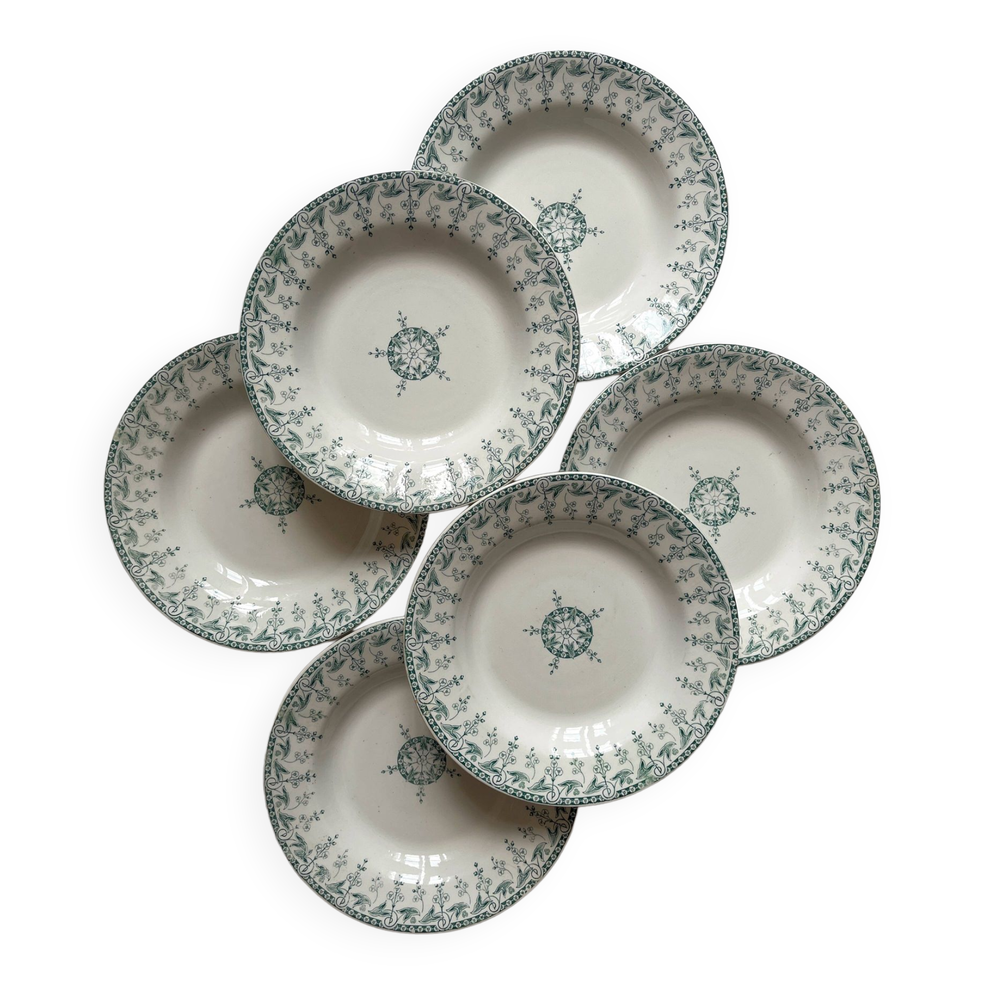 6 hollow plates in iron earth "Sagittarius" Gien