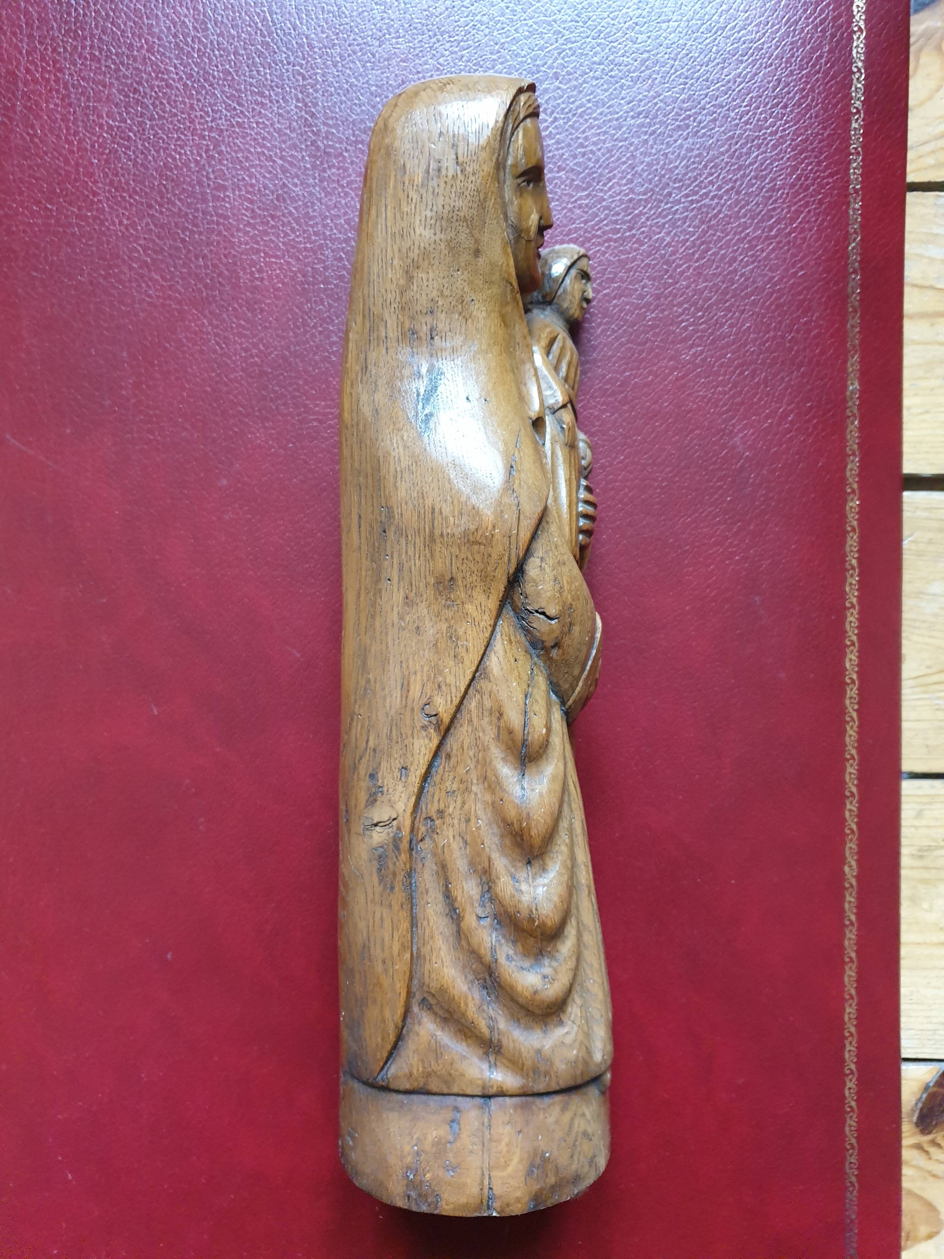 Holy Virgin and Child in wood 31 cm popular art late 19th century early 20th century