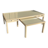 2 vintage 1970s ivory coffee tables