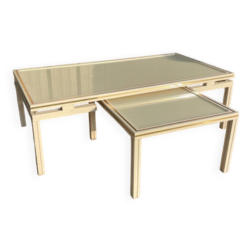 2 vintage 1970s ivory coffee tables