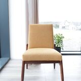 Vintage chair yellow mustard curly 1970