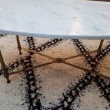 Table basse marbre et laiton années 60