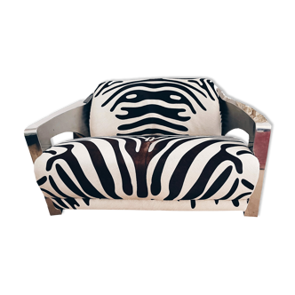 Canapé peau de vache, en aluminium solide