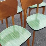 Set of 4 formica and wood chairs