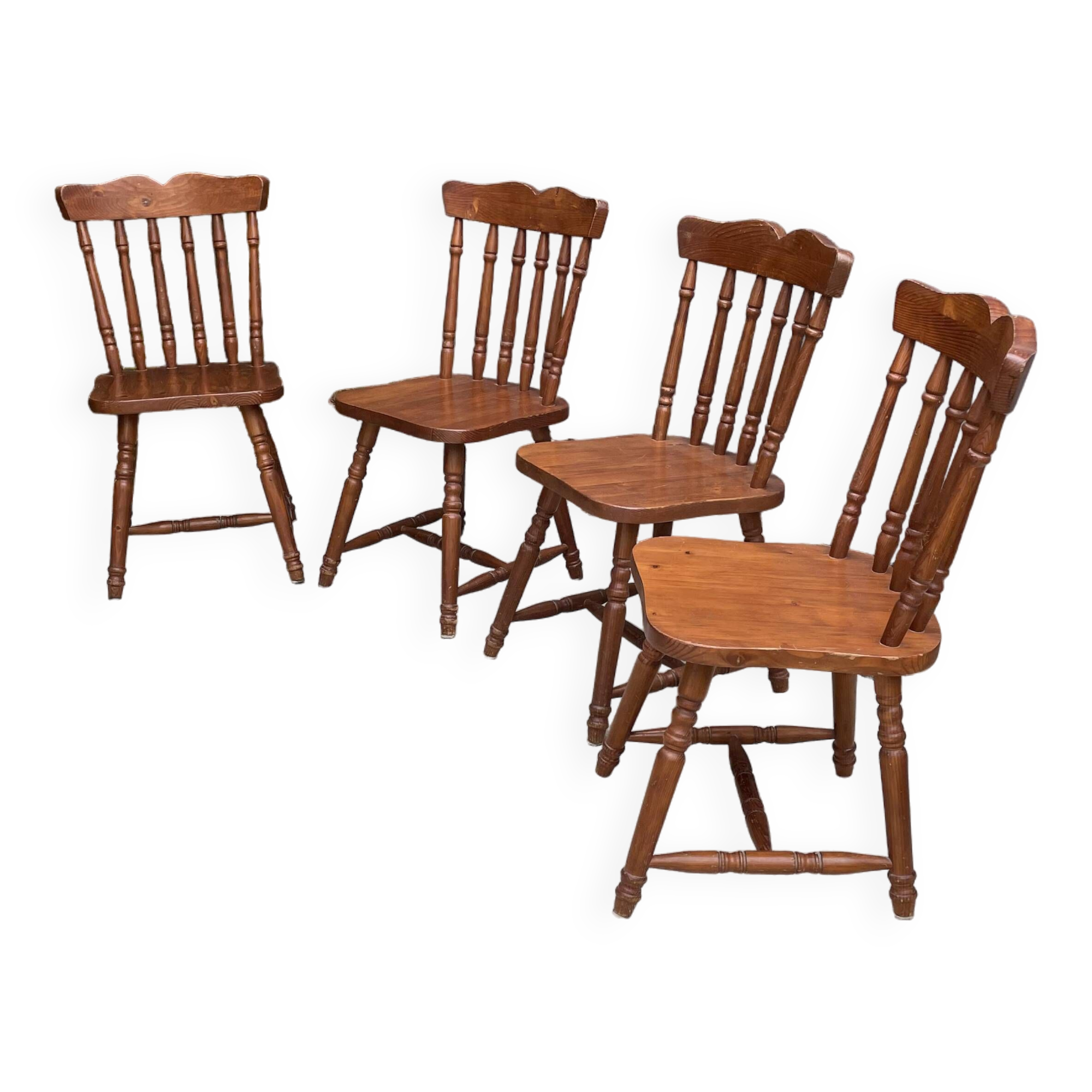 Lot de 4 chaises bistrot en bois