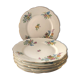 6 flat flowery plates in Limoges porcelain