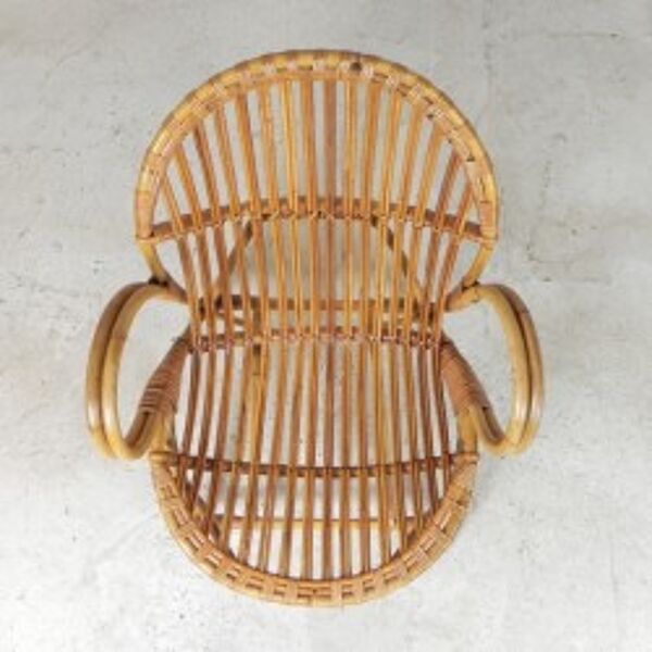 Chaise en bambou et rotin Rohe Noordwolde, années 1950