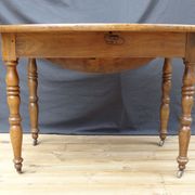 Louis Philippe oval table with flaps, cherry wood Ø120-108 x 74 cm