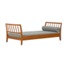 Daybed en chêne danois en tissu de laine grise, Danemark, années 1960