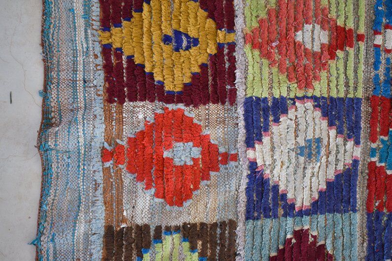 Carpet Moroccan Boucherouite 200 cm x 90cm