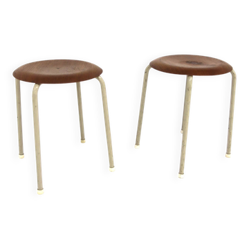 Set de 2 tabourets en teck et métal, Suède, 1960