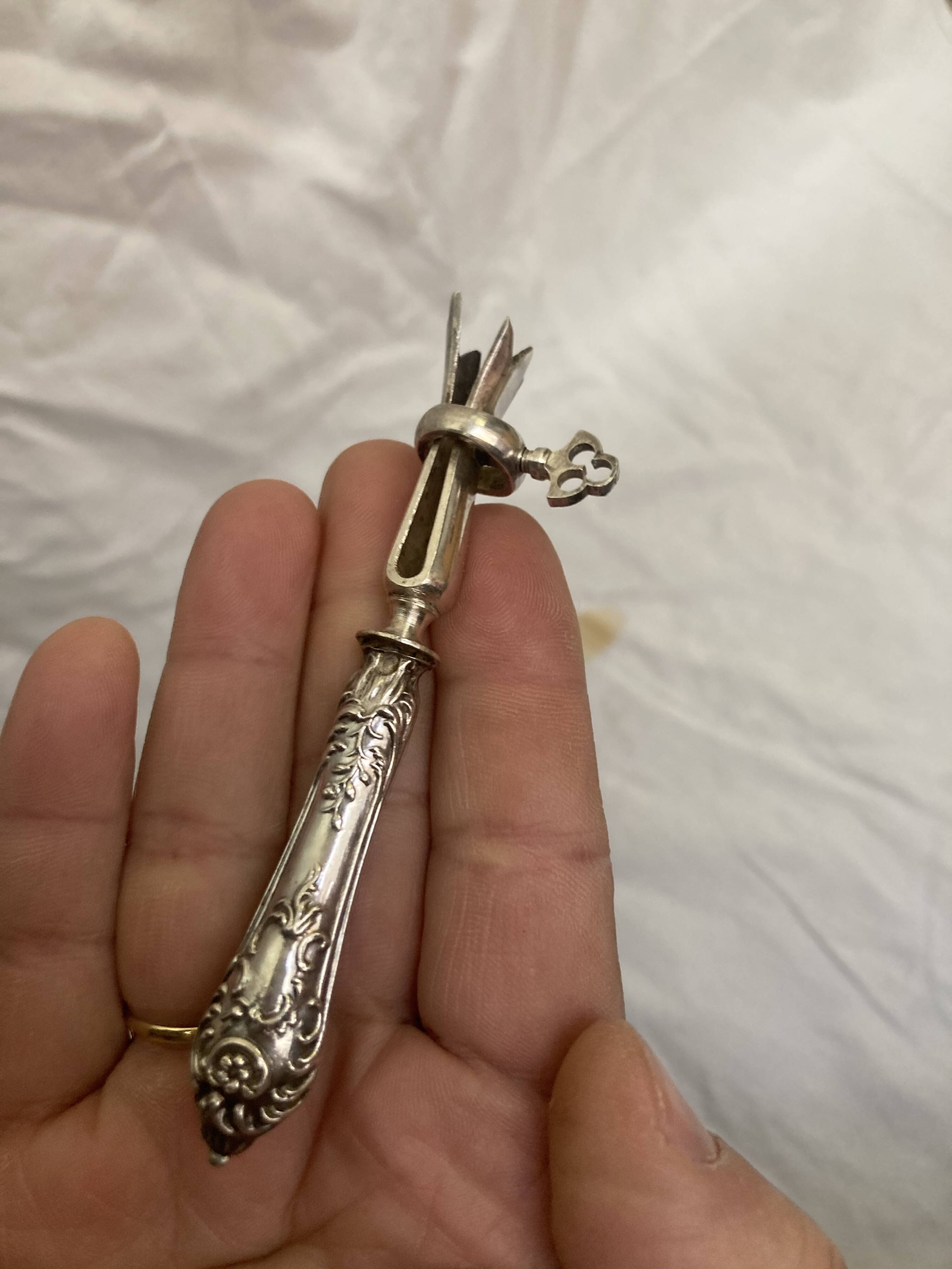 Silver duck sleeve clips, 19th century neck brace